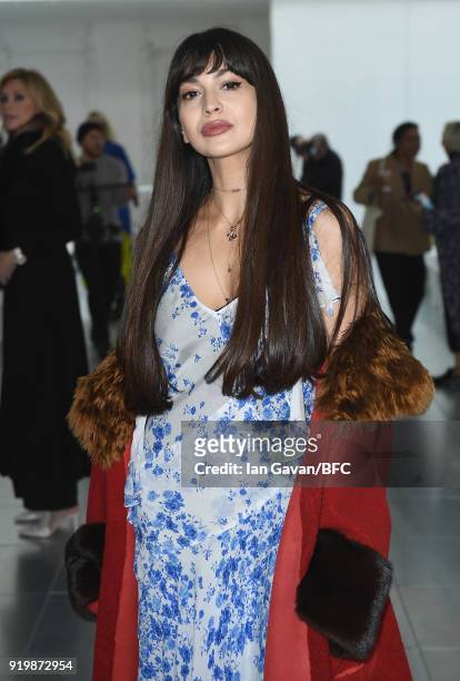 Zara Martin attends the Preen by Thornton Bregazzi show during London Fashion Week February 2018 at on February 18, 2018 in London, England.