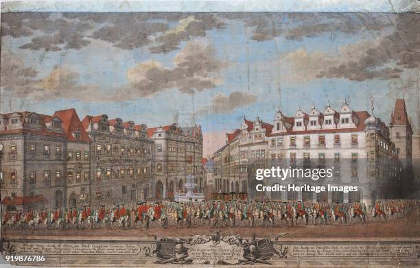 The Coronation procession of Maria Theresa in the Old Town of Prague, 1743. Private Collection.Fine Art Images/Heritage Images/Getty Images)