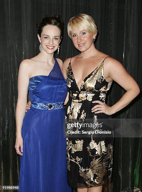 Actress Penny McNamee and Emma Pask arrives for the Light The Night Charity Concert at the City Recital Hall on October 19, 2009 in Sydney, Australia.