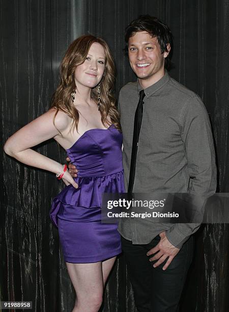 Actor Rob Mills and Elle Simpson arrive for the Light The Night Charity Concert at the City Recital Hall on October 19, 2009 in Sydney, Australia.