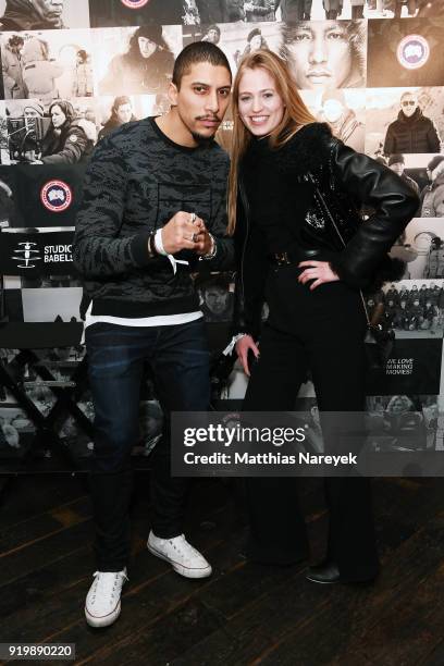 Andreas Bourani and Cosima Auermann attend the Studio Babelsberg Night X Canada Goose on the occasion of the 68th Berlinale International Film...