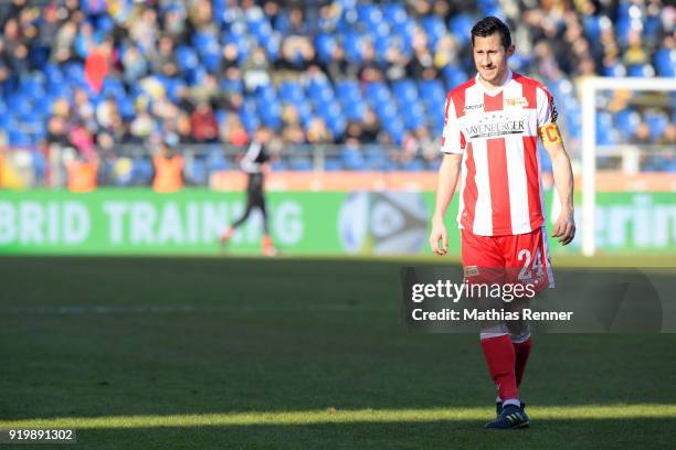 Steven Skrzybski of 1 FC Union Berlin during the second Bundesliga match between Eintracht Braunschweig and Union Berlin on February 18, 2018 at...