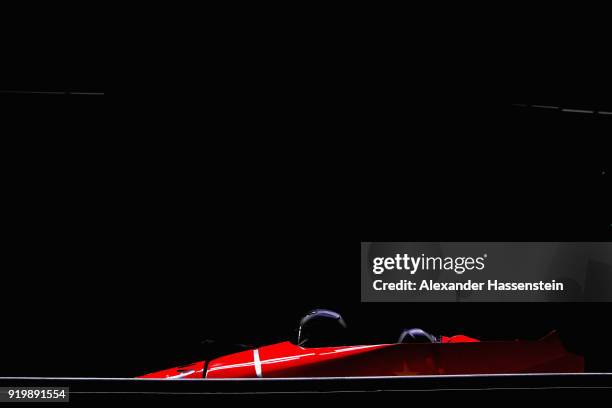 Jian Jin and Hao Shi of China slide during two-man Bobsleigh heats on day nine of the PyeongChang 2018 Winter Olympic Games at Olympic Sliding Centre...