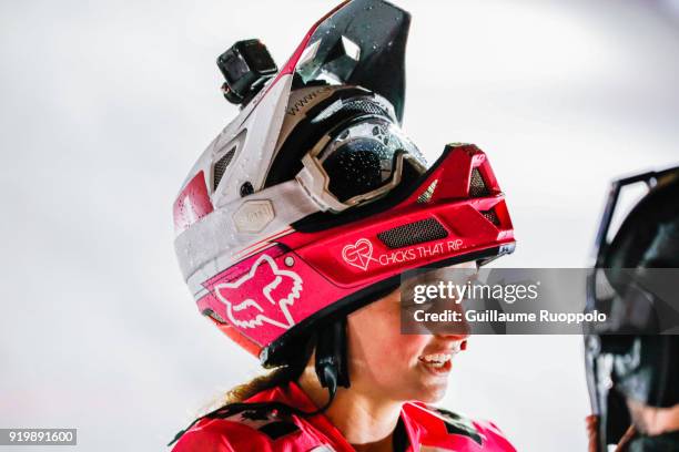 Jacqueline Legere during the Red Bull Crashed Ice Marseille 2018 on February 17, 2018 in Marseille, France.