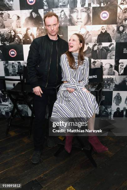 Mark Waschke and Anne Ratte-Polle attend the Studio Babelsberg Night X Canada Goose on the occasion of the 68th Berlinale International Film Festival...