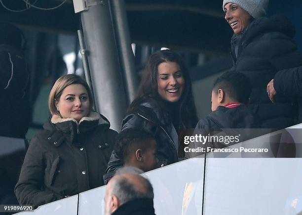 Ludivine Kadri Sagna, wife of Bacary Sagna, during the serie A match between Benevento Calcio and FC Crotone at Stadio Ciro Vigorito on February 18,...