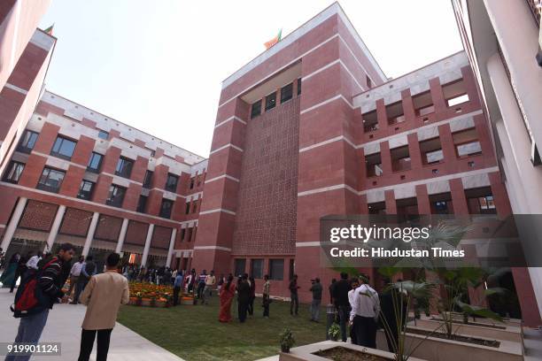 View of newly inaugurated office of BJP Headquarter at 6-A, Deen Dayal Upadhyay Marg, on February 18, 2018 in New Delhi, India. PM Modi inaugurated...