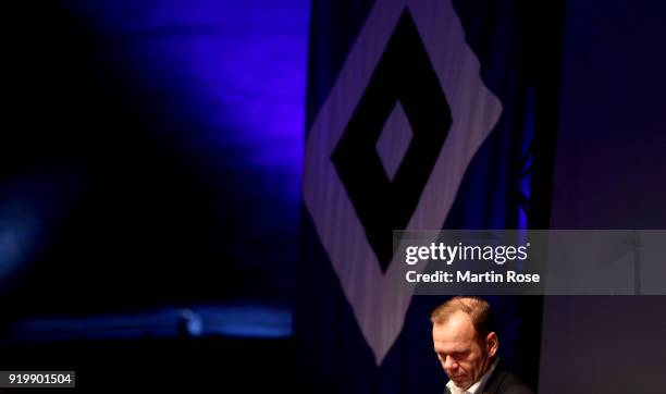 Bernd Hoffmann attends the Hamburger SV General Assembly at Kuppel on February 18, 2018 in Hamburg, Germany.