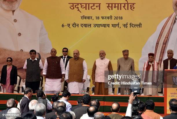 Prime Minister Narendra Modi, BJP National President Amit Shah, Senior BJP Leader LK Advani, Union Home Minister Rajnath Singh, Minister of External...