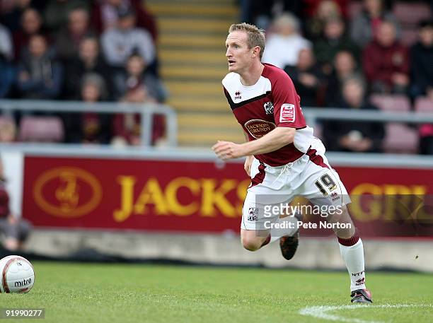 John Curtis of Northampton Town during the Coca Cola League Two match between Northampton Town and Lincoln City held on October 17, 2009 at the...