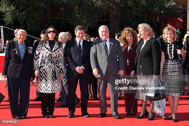 The Nobel Peace Prize Winner Lech Walesa attends the "Popielusko" Premiere during day 5 of the 4th Rome International Film Festival held at the...