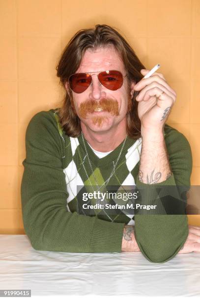 Jesse "Electric Boots" Hughes poses Backstage at Muffathalle on October 18, 2009 in Munich, Germany.