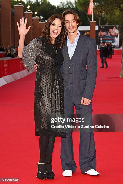 Actress Asia Argento and husband Michele Civetta attend the 'Dream Rush' Premiere during day 5 of the 4th Rome International Film Festival held at...