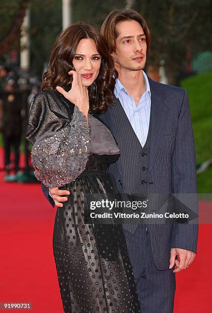 Actress Asia Argento and husband Michele Civetta attend the 'Dream Rush' Premiere during day 5 of the 4th Rome International Film Festival held at...