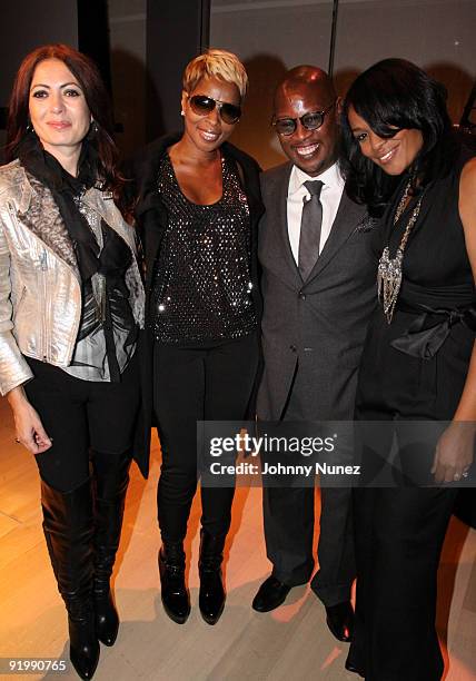 Catherine Malandrino, Mary J. Blige, Andre Harrell, and Beverly Bond attend the 4th annual Black Girls Rock! awards at The New York Times Center on...