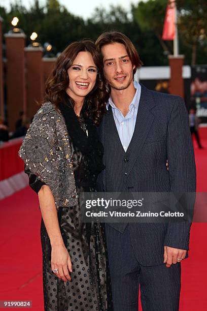 Actress Asia Argento and husband Michele Civetta attend the 'Dream Rush' Premiere during day 5 of the 4th Rome International Film Festival held at...