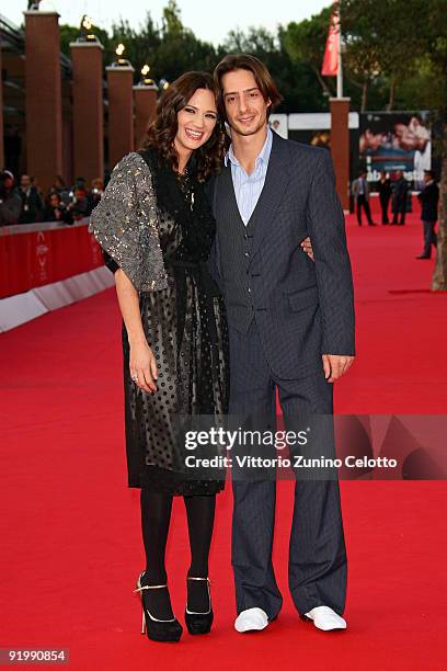 Actress Asia Argento and husband Michele Civetta attend the 'Dream Rush' Premiere during day 5 of the 4th Rome International Film Festival held at...