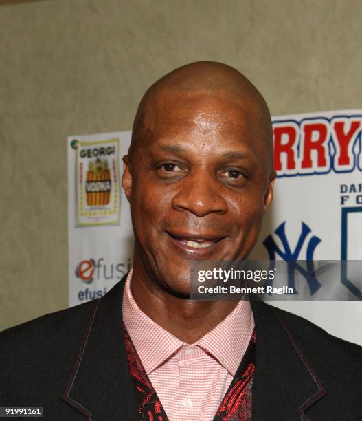 Darryl Strawberry poses for picture during Darryl Strawberry's "Straw: Finding My Way" book release party at Hawaiian Tropic Zone on July 7, 2009 in...