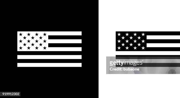 illustrazioni stock, clip art, cartoni animati e icone di tendenza di bandiera usa. - bianco e nero