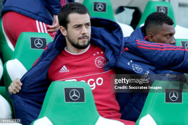 Amin Younes of Ajax during the Dutch Eredivisie match between PEC Zwolle v Ajax at the MAC3PARK Stadium on February 18, 2018 in Zwolle Netherlands