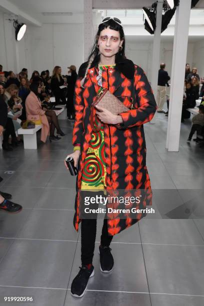 Matty Bovan attends the Fashion East show during London Fashion Week February 2018 at TopShop Show Space on February 18, 2018 in London, England.