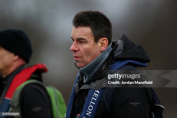 John Garrett watches on during the Boat Race Trial race between Cambridge University Boat Club and University of London on February 18, 2018 in...