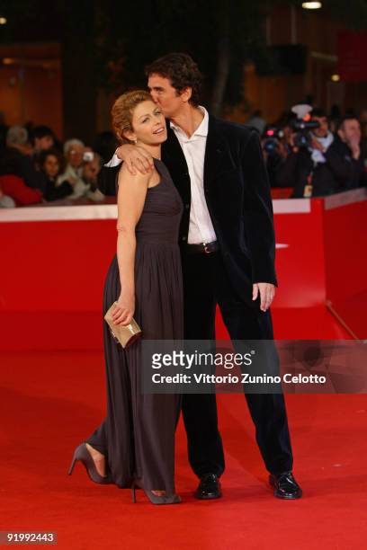 Actress Amanda Sandrelli and husband Blas Roca-Rey attend the 'Christine, Cristina' Premiere during day 5 of the 4th Rome International Film Festival...