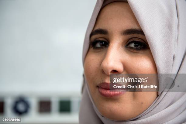 Halima Al-Huth poses for a photo at Al Manaar mosque on Visit My Mosque Day on February 18, 2018 in London, England. Visit My Mosque Day is a...