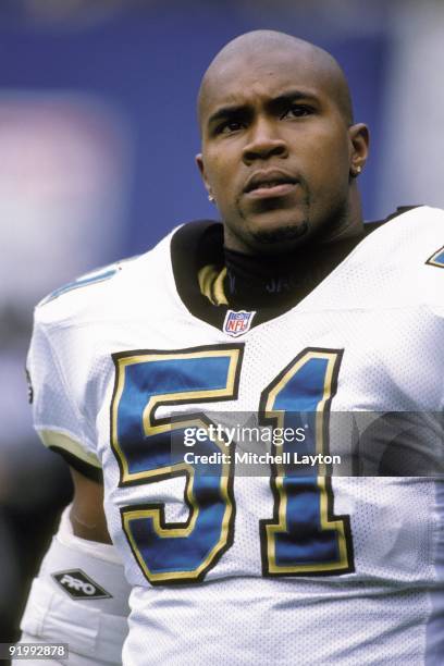 Kevin Hardy of the Jacksonville Jaguars looks on during a NFL football game against the Pittsburgh Steelers on November 17, 1996 at Three Rivers...