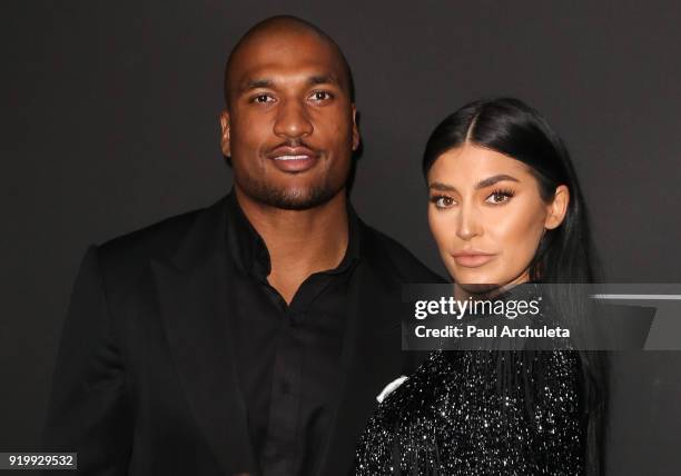 Former NFL Player Larry English and Reality TV Personality Nicole Williams attend the GQ Celebration for the 2018 NBA All-Stars In Los Angeles at...