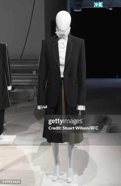 Design at the Jens Laugesen presentation during London Fashion Week February 2018 at 180 The Strand on February 18, 2018 in London, England.