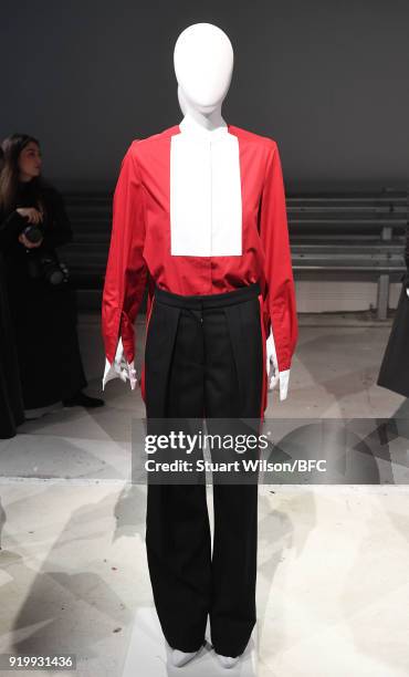 Design at the Jens Laugesen presentation during London Fashion Week February 2018 at 180 The Strand on February 18, 2018 in London, England.