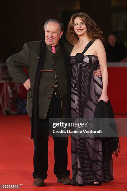 Director Tinto Brass and Caterina Varzi attend the "Christine, Cristina" Premiere during day 5 of the 4th Rome International Film Festival held at...
