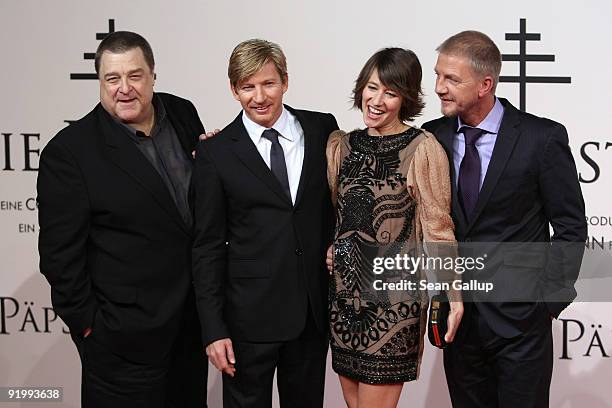 Actor John Goodman, actor David Wenham, actress Johanna Wokalek and director Soenke Wortmann attend the world premiere of "Pope Joan" at the Sony...