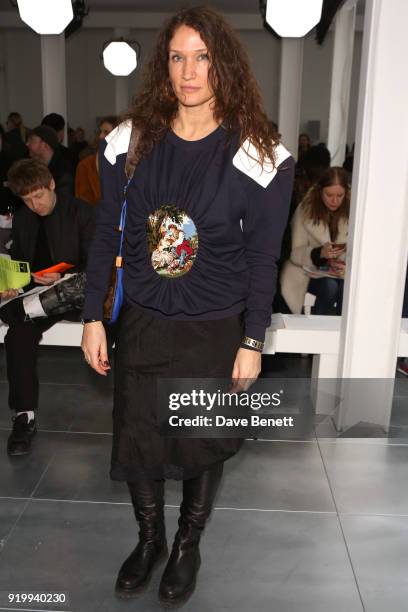 Lulu Kennedy attends the Fashion East show during London Fashion Week February 2018 at TopShop Show Space on February 18, 2018 in London, England.