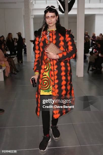 Matty Bovan attends the Fashion East show during London Fashion Week February 2018 at TopShop Show Space on February 18, 2018 in London, England.