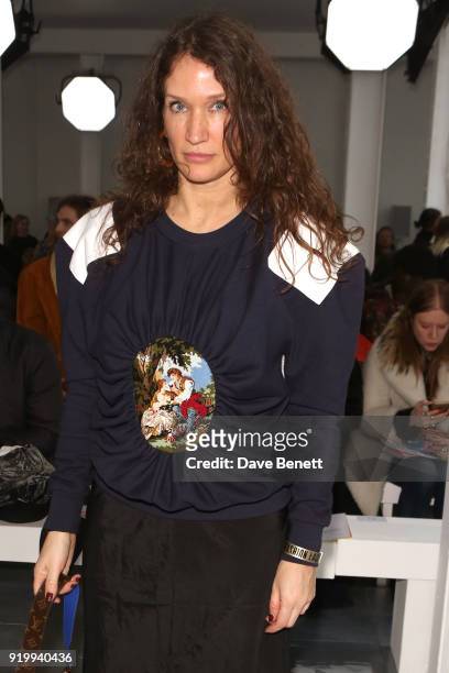 Lulu Kennedy attends the Fashion East show during London Fashion Week February 2018 at TopShop Show Space on February 18, 2018 in London, England.