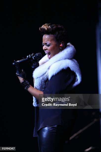 Chrisette Michele performs at the United Center in Chicago, Illinois on October 08, 2009.