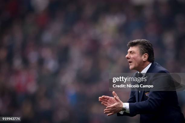 Walter Mazzarri, head coach of Torino FC, gestures during the Serie A football match between Torino FC and Juventus FC. Juventus FC won 1-0 over...