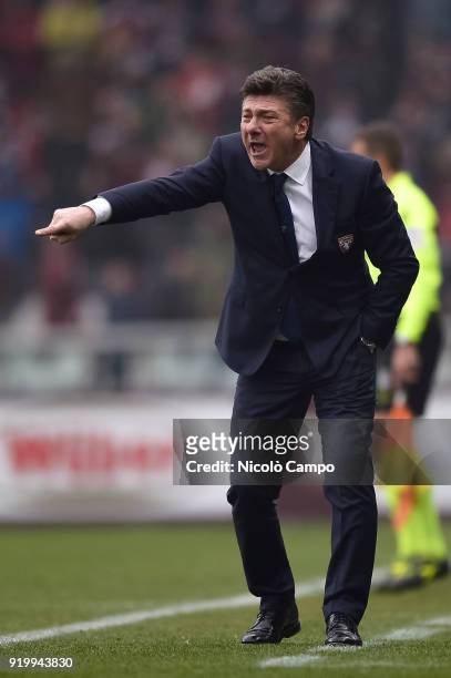 Walter Mazzarri, head coach of Torino FC, gestures during the Serie A football match between Torino FC and Juventus FC. Juventus FC won 1-0 over...