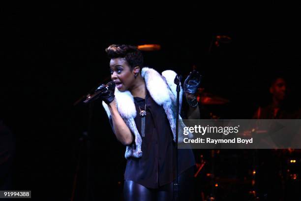 Chrisette Michele performs at the United Center in Chicago, Illinois on October 08, 2009.