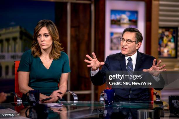 Pictured: Hallie Jackson, NBC News Chief White House Correspondent, and Rick Santelli, Editor, CNBC, appear on "Meet the Press" in Washington, D.C.,...