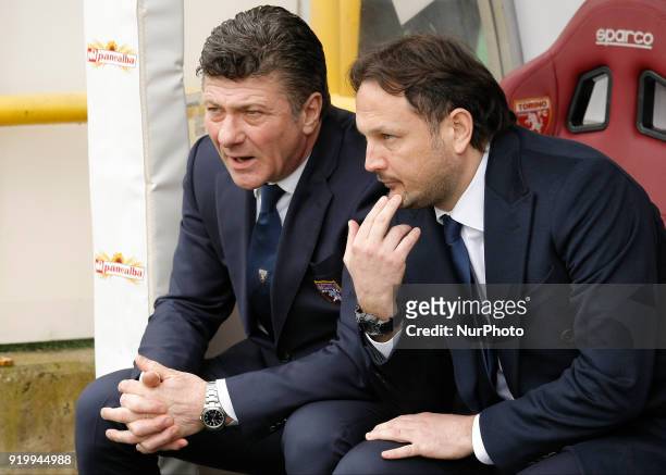 Walter Mazzarri during the Serie A match between Torino FC and Juventus at Stadio Olimpico di Torino on February 18, 2018 in Turin, Italy. .