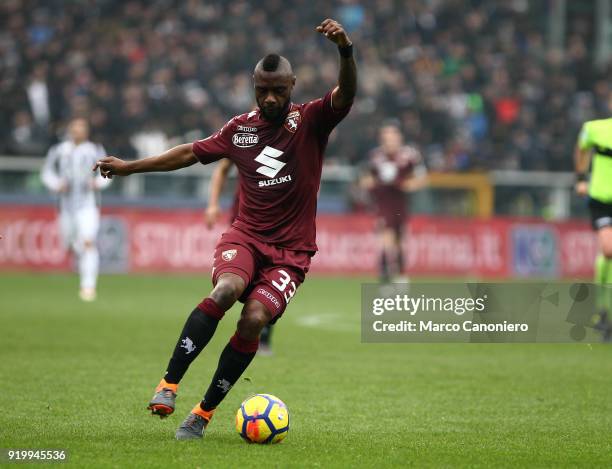 Nicolas N'Koulou of Torino FC in action during the Serie A football match between Torino Fc and Juventus Fc. Juventus Fc wins 1-0 over Torino Fc.