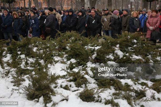 Few thousands of protesters and supporters of the former Georgian president and ex-Odessa Governor Mikheil Saakashvili march downtown Kyiv demanding...