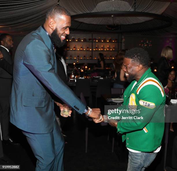 Lebron James and Kevin Hart attend the Klutch Sports Group "More Than A Game" Dinner Presented by Remy Martin at Beauty & Essex on February 17, 2018...