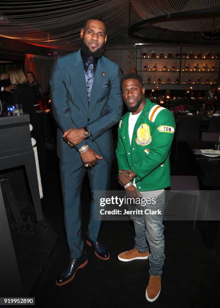 Lebron James and Kevin Hart attend the Klutch Sports Group "More Than A Game" Dinner Presented by Remy Martin at Beauty & Essex on February 17, 2018...