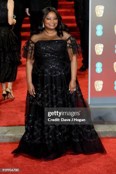Octavia Spencer attends the EE British Academy Film Awards held at Royal Albert Hall on February 18, 2018 in London, England.
