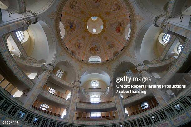interior of frauenkirche (church of our lady), dresden, saxony, germany, europe - dresden frauenkirche stock pictures, royalty-free photos & images