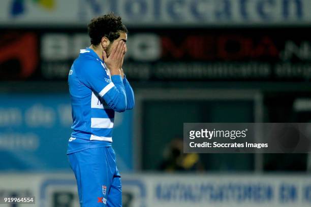 Youness Mokhtar of PEC Zwolle during the Dutch Eredivisie match between PEC Zwolle v Ajax at the MAC3PARK Stadium on February 18, 2018 in Zwolle...